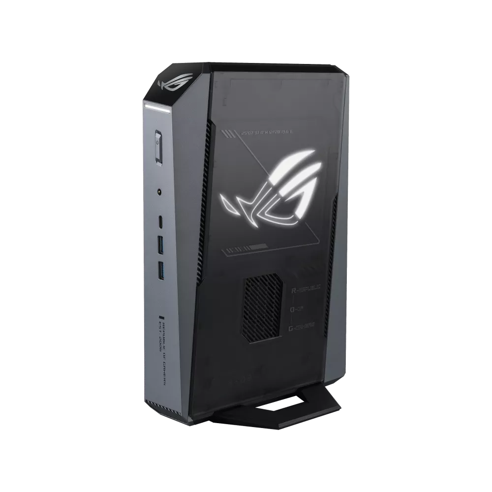 Star Grey ASUS ROG GR70 standing vertically