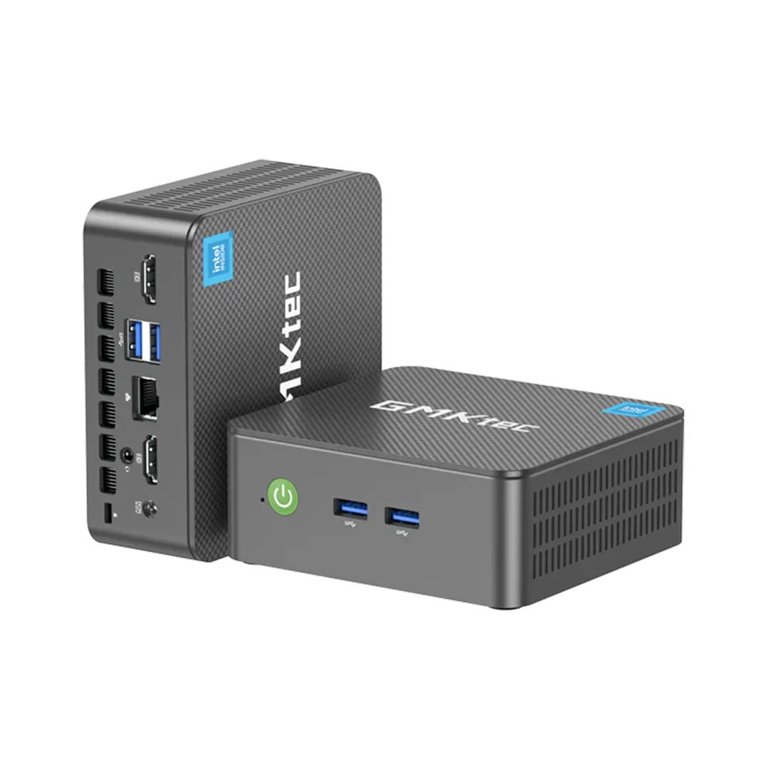 GMKtec NucBox G3 Plus shown from front and rear