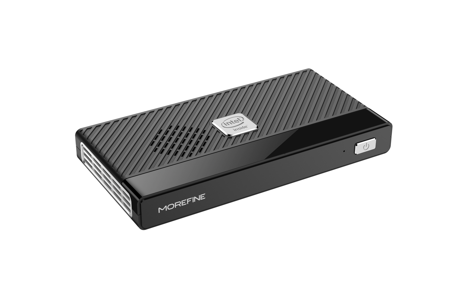 Slim black MOREFINE M6, front and top view